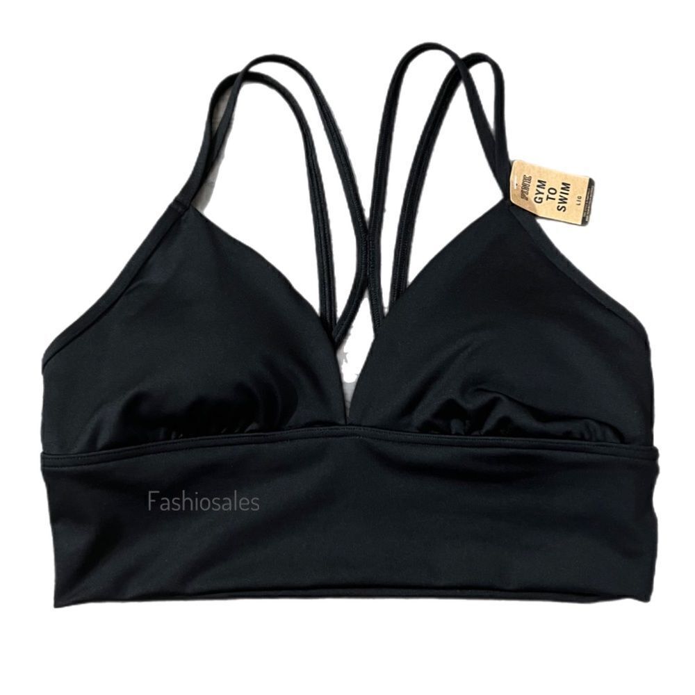 Victorias Secret Pink Ultimate Gym to Swim Lined padded sport bra black XLarge